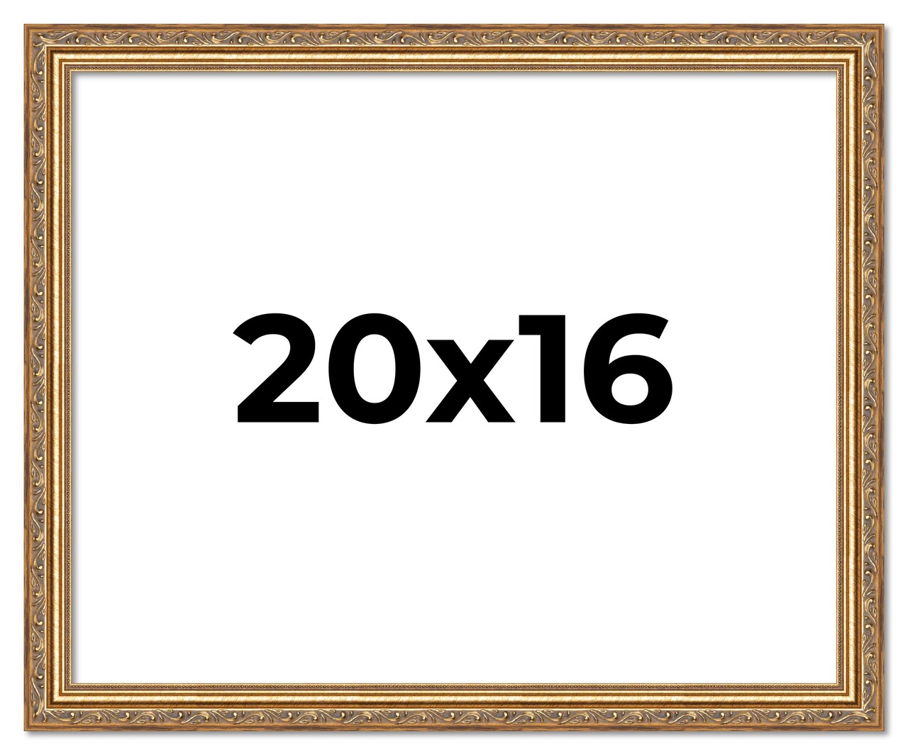 20x16 Solid Wood Antique Picture Frame with UV-Resistant Acrylic & Acid-Free Backing, Available in 4 Finishes: Bronze, Gold, Silver, and Gold with Black